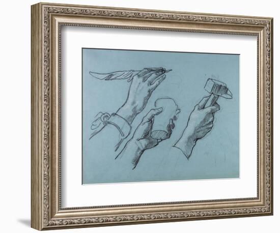 Trois Etudes De Mains (Three Studies of Hands), C. 1876-Thomas Couture-Framed Giclee Print