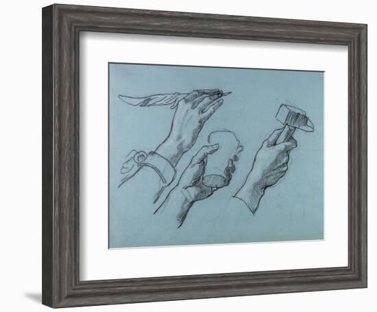 Trois Etudes De Mains (Three Studies of Hands), C. 1876-Thomas Couture-Framed Giclee Print