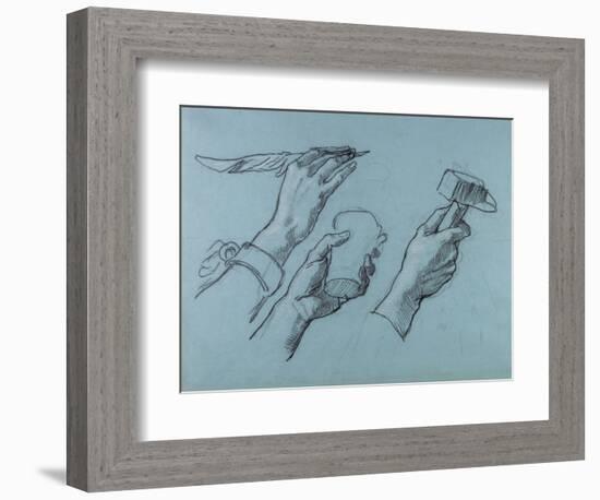 Trois Etudes De Mains (Three Studies of Hands), C. 1876-Thomas Couture-Framed Giclee Print