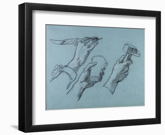 Trois Etudes De Mains (Three Studies of Hands), C. 1876-Thomas Couture-Framed Giclee Print