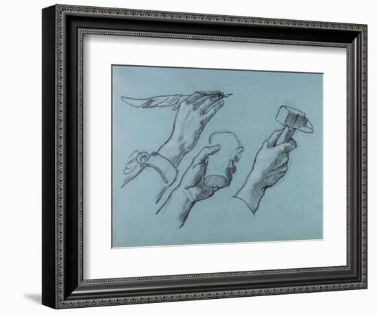 Trois Etudes De Mains (Three Studies of Hands), C. 1876-Thomas Couture-Framed Giclee Print