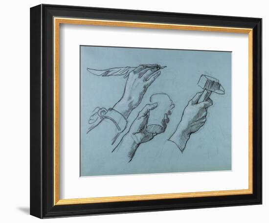 Trois Etudes De Mains (Three Studies of Hands), C. 1876-Thomas Couture-Framed Giclee Print