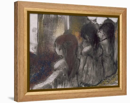 Trois filles assises de dos-Edgar Degas-Framed Premier Image Canvas