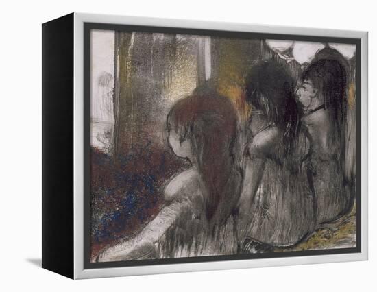 Trois filles assises de dos-Edgar Degas-Framed Premier Image Canvas