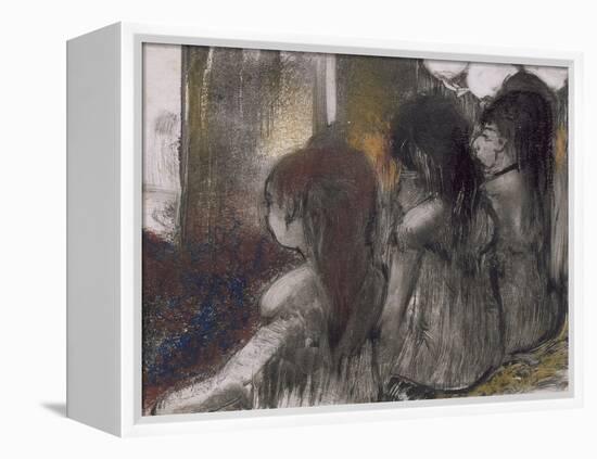 Trois filles assises de dos-Edgar Degas-Framed Premier Image Canvas