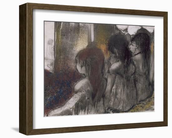 Trois filles assises de dos-Edgar Degas-Framed Giclee Print