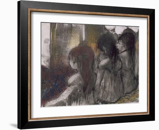 Trois filles assises de dos-Edgar Degas-Framed Giclee Print