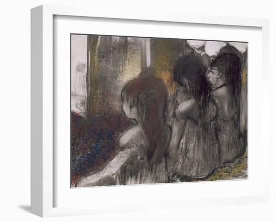 Trois filles assises de dos-Edgar Degas-Framed Giclee Print