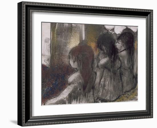 Trois filles assises de dos-Edgar Degas-Framed Giclee Print