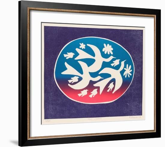 Trois Oiseaux-Mireille Kramer-Framed Limited Edition