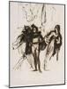 Trois personnages en costume renaissance; projet pour le "Faust" de Goethe :Méphisto, Faust et-Eugene Delacroix-Mounted Giclee Print
