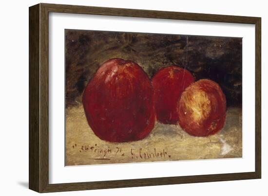 Trois pommes rouges-Gustave Courbet-Framed Giclee Print