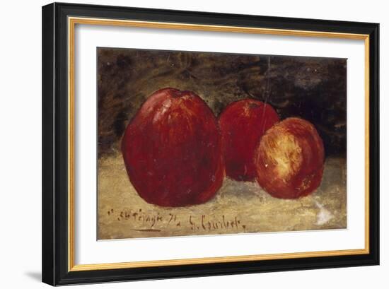 Trois pommes rouges-Gustave Courbet-Framed Giclee Print