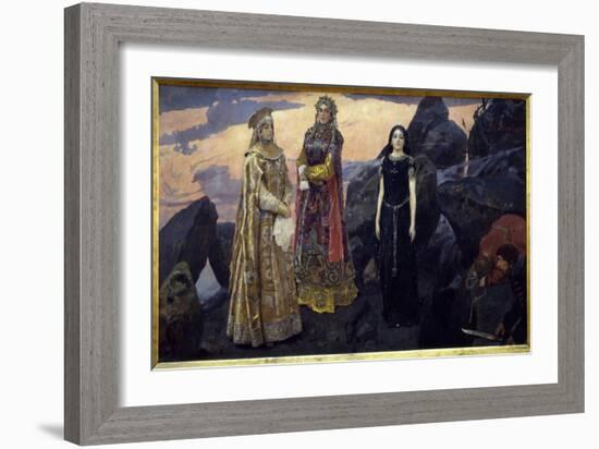 Trois Reines Du Royaume Souterrain. Peinture De Viktor Mikhaylovich Vasnetsov (1848-1926), Huile Su-Victor Mikhailovich Vasnetsov-Framed Giclee Print