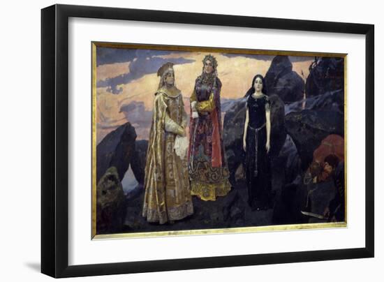 Trois Reines Du Royaume Souterrain. Peinture De Viktor Mikhaylovich Vasnetsov (1848-1926), Huile Su-Victor Mikhailovich Vasnetsov-Framed Giclee Print