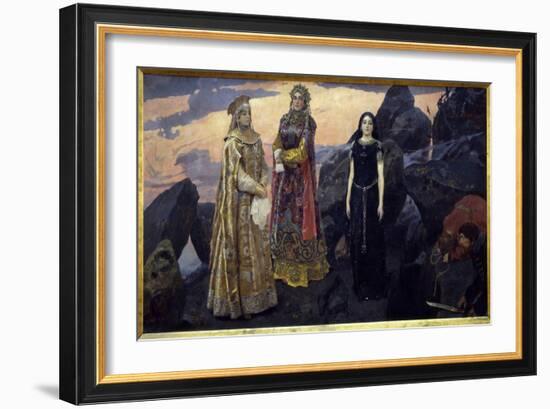 Trois Reines Du Royaume Souterrain. Peinture De Viktor Mikhaylovich Vasnetsov (1848-1926), Huile Su-Victor Mikhailovich Vasnetsov-Framed Giclee Print