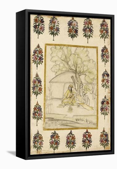 Trois religieux (sadhus) vaisnavas-null-Framed Premier Image Canvas