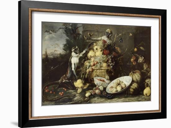 Trois singes voleurs de fruits-Frans Snyders-Framed Giclee Print