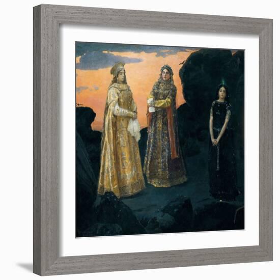 Trois Tsarevnas De La Royaute Clandestine. Peinture De Viktor Vasnetsov, (1848-1926), 1879-1881. Hu-Victor Mikhailovich Vasnetsov-Framed Giclee Print