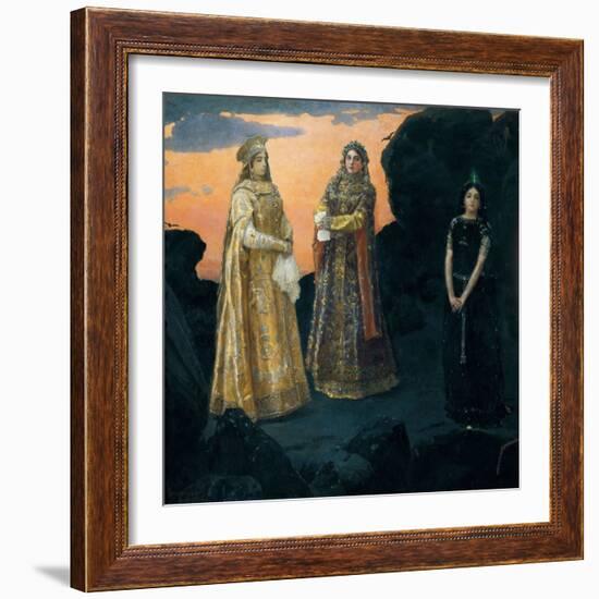 Trois Tsarevnas De La Royaute Clandestine. Peinture De Viktor Vasnetsov, (1848-1926), 1879-1881. Hu-Victor Mikhailovich Vasnetsov-Framed Giclee Print