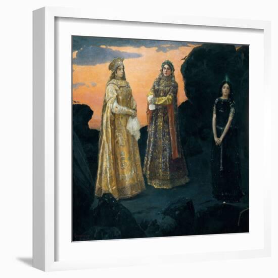 Trois Tsarevnas De La Royaute Clandestine. Peinture De Viktor Vasnetsov, (1848-1926), 1879-1881. Hu-Victor Mikhailovich Vasnetsov-Framed Giclee Print