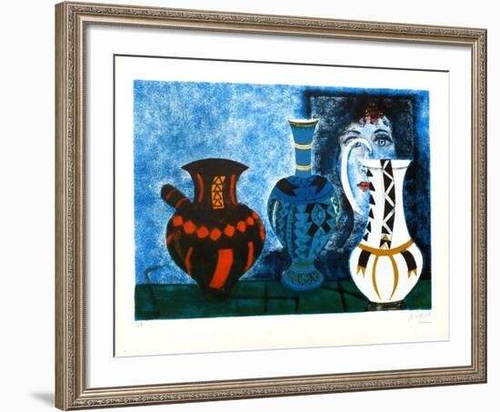 Trois vases-Agustin Ubeda-Framed Collectable Print