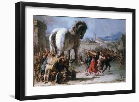 Trojan Horse-Giovanni Domenico Tiepolo-Framed Giclee Print