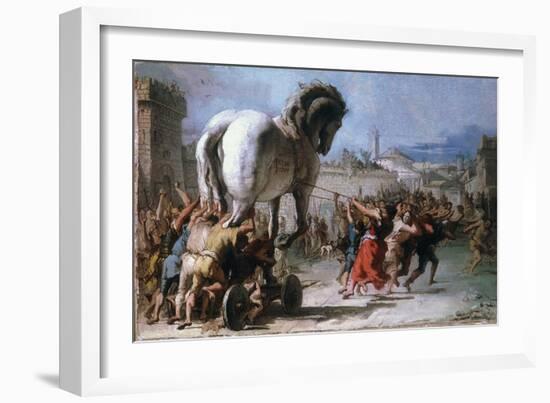 Trojan Horse-Giovanni Domenico Tiepolo-Framed Giclee Print
