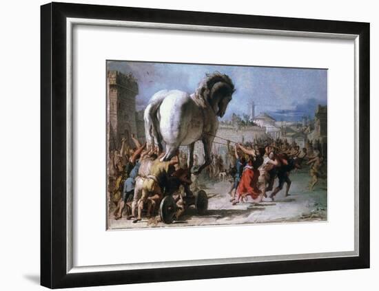 Trojan Horse-Giovanni Domenico Tiepolo-Framed Giclee Print