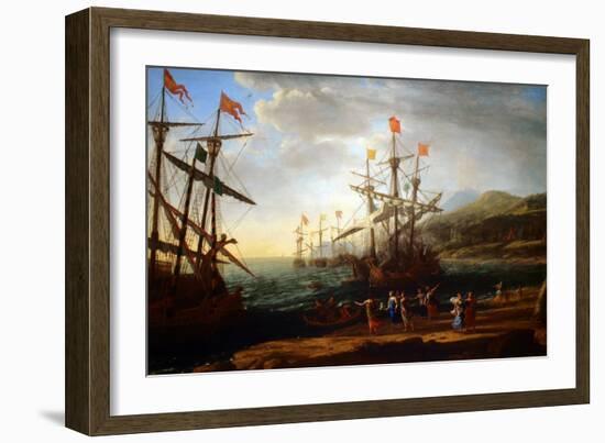 Trojan Women Setting Fire to their Fleet-Claude Lorraine-Framed Art Print