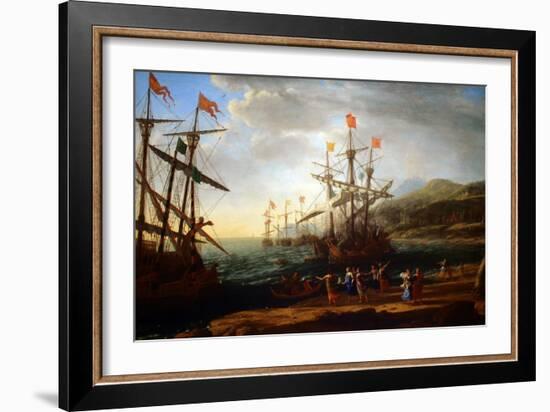 Trojan Women Setting Fire to their Fleet-Claude Lorraine-Framed Art Print