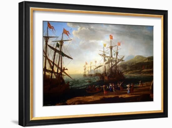 Trojan Women Setting Fire to their Fleet-Claude Lorraine-Framed Art Print