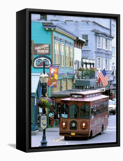 Trolley Car Shuttles Passengers around Juneau, Alaska, USA-Hugh Rose-Framed Premier Image Canvas