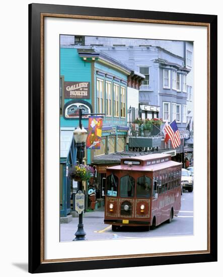 Trolley Car Shuttles Passengers around Juneau, Alaska, USA-Hugh Rose-Framed Photographic Print