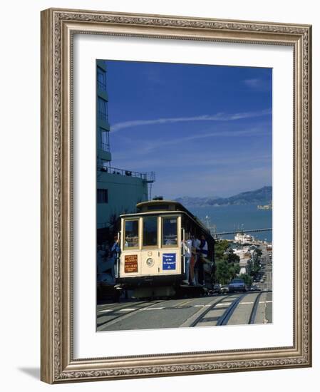 Trolley in Motion, San Francisco, CA-Mitch Diamond-Framed Photographic Print