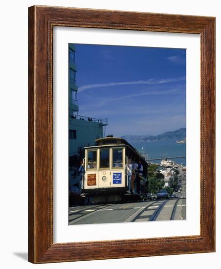 Trolley in Motion, San Francisco, CA-Mitch Diamond-Framed Photographic Print