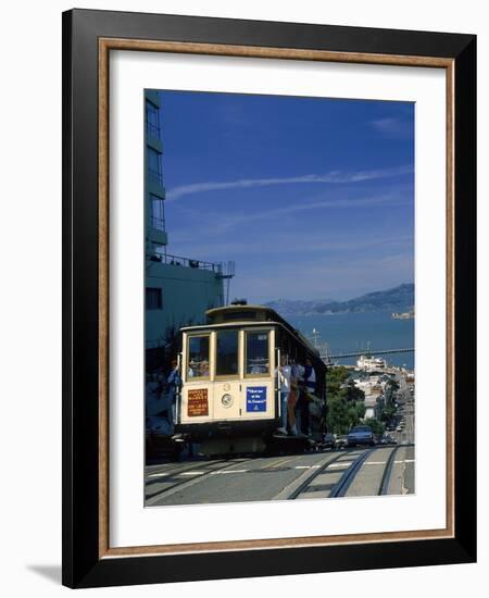 Trolley in Motion, San Francisco, CA-Mitch Diamond-Framed Photographic Print