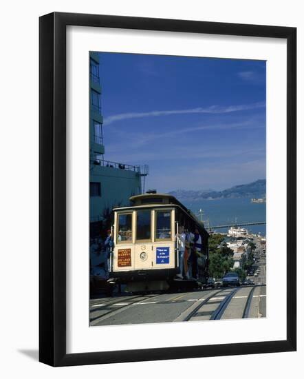 Trolley in Motion, San Francisco, CA-Mitch Diamond-Framed Photographic Print