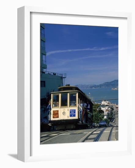 Trolley in Motion, San Francisco, CA-Mitch Diamond-Framed Photographic Print