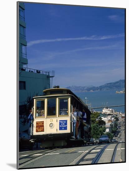 Trolley in Motion, San Francisco, CA-Mitch Diamond-Mounted Photographic Print