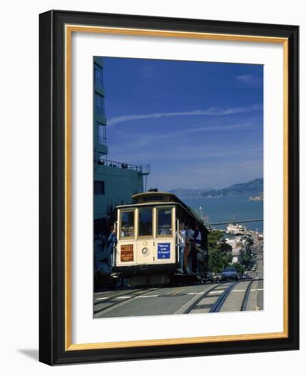 Trolley in Motion, San Francisco, CA-Mitch Diamond-Framed Photographic Print