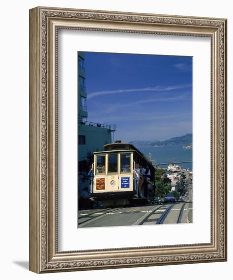 Trolley in Motion, San Francisco, CA-Mitch Diamond-Framed Photographic Print