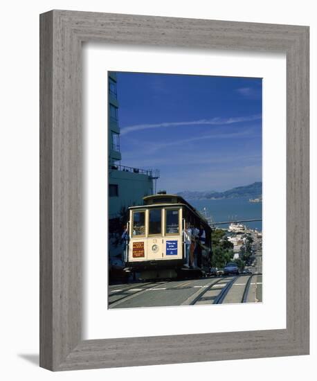 Trolley in Motion, San Francisco, CA-Mitch Diamond-Framed Photographic Print