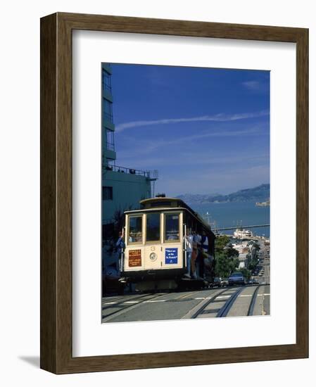 Trolley in Motion, San Francisco, CA-Mitch Diamond-Framed Photographic Print