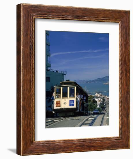 Trolley in Motion, San Francisco, CA-Mitch Diamond-Framed Photographic Print