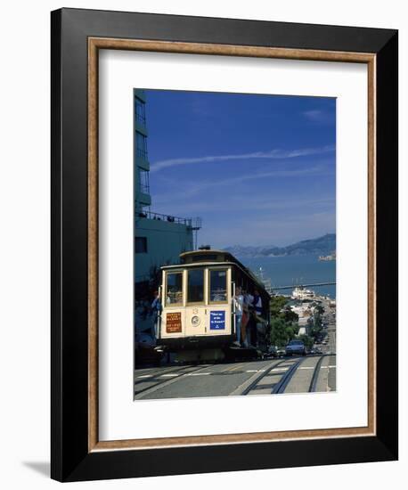 Trolley in Motion, San Francisco, CA-Mitch Diamond-Framed Photographic Print