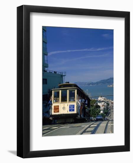 Trolley in Motion, San Francisco, CA-Mitch Diamond-Framed Photographic Print