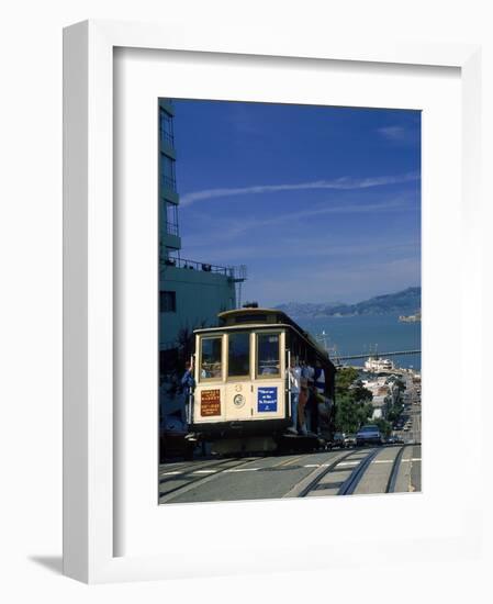 Trolley in Motion, San Francisco, CA-Mitch Diamond-Framed Photographic Print