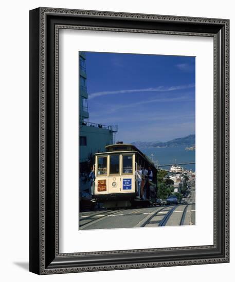 Trolley in Motion, San Francisco, CA-Mitch Diamond-Framed Photographic Print