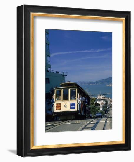 Trolley in Motion, San Francisco, CA-Mitch Diamond-Framed Photographic Print